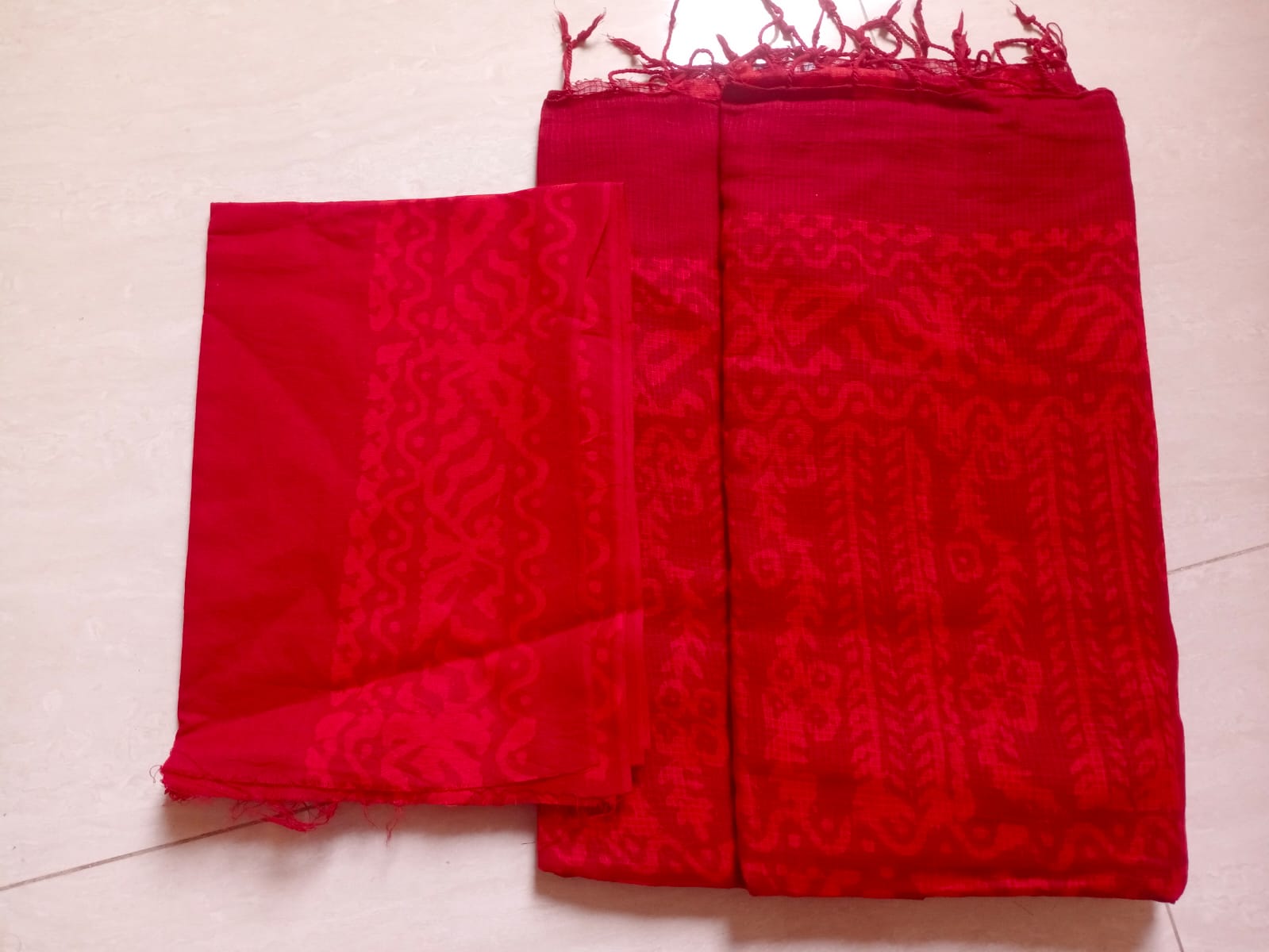 Ruby Red Traditional Saree